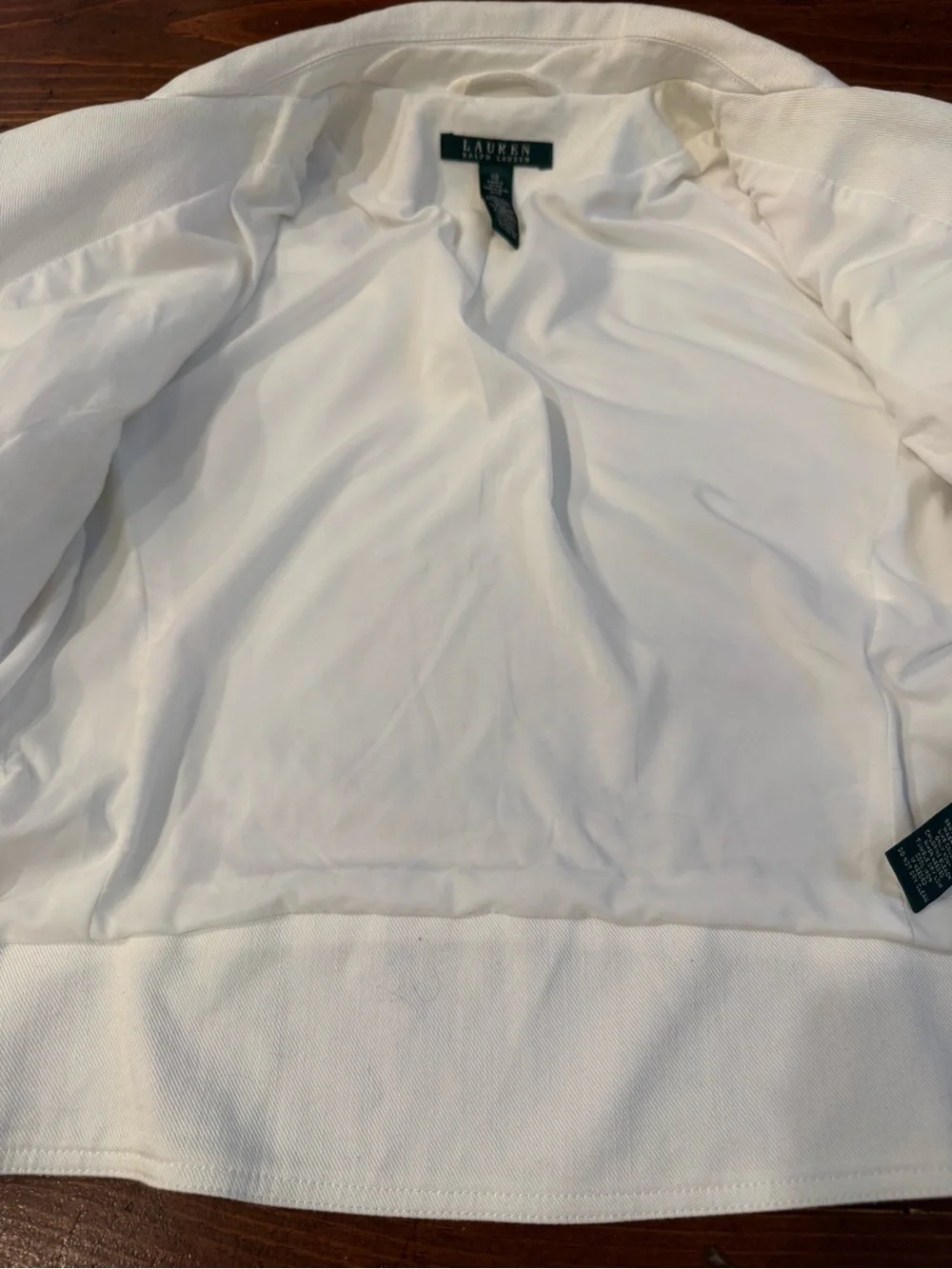 Ralph Lauren White Denim Moto Jacket. Size 10 - Picture 11 of 11